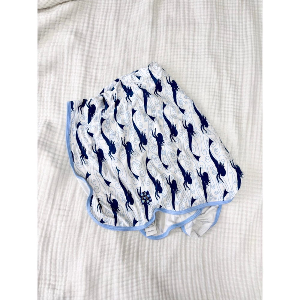 Baby KicKee Pants Bamboo White Blue Mermaid Stroller Blanket One Size